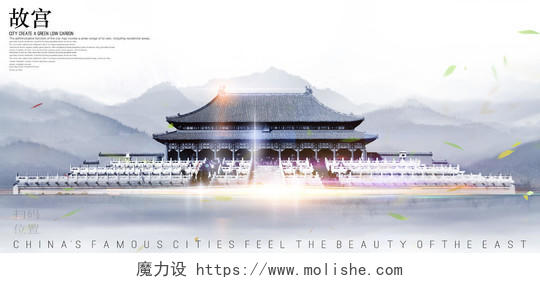 北京故宫城市旅游剪影宣传海报展板 
